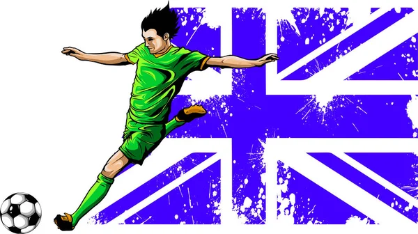 Футболист Англии Фоне Флага — стоковый вектор