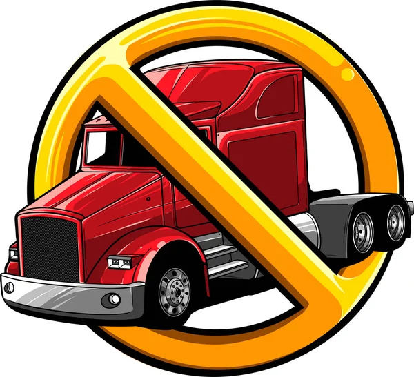 Bez Znaku Ciężarówki Nie Symbolu Parkingu Ikona Zakazu — Wektor stockowy