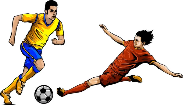 Kick Ball Fußball Vektor Illustration Digitale Handverlosung — Stockvektor