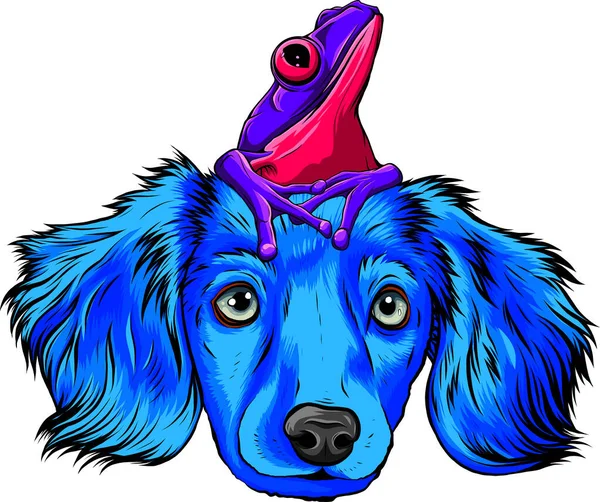 白い背景に子犬の頭の犬のイラスト — ストックベクタ