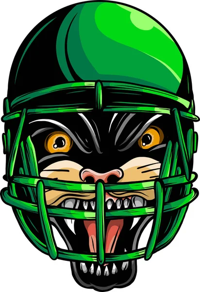 Panthers Fotboll Maskot Ansikte Bär Facemask Vit Bakgrund — Stock vektor