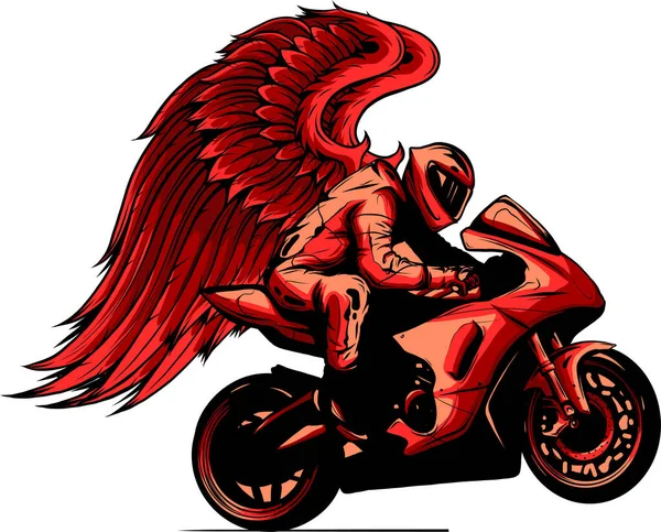 Vektorová Ilustrace Motocyklu Závodní Bílém Pozadí — Stockový vektor