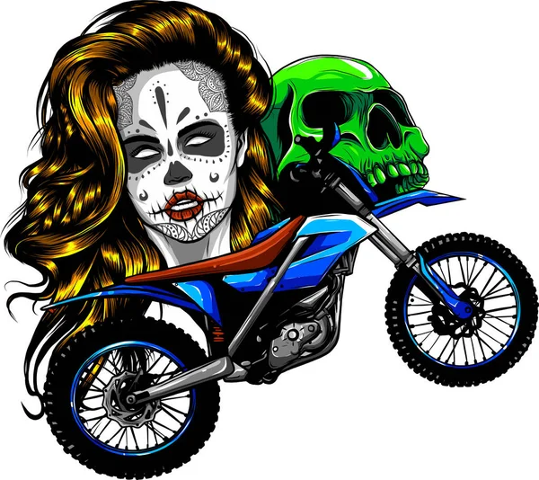Illustration Motocross Sur Fond Blanc — Image vectorielle