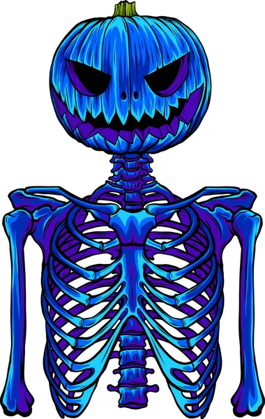 Illusztráció Csontváz Halloween Fehér Háttér — Stock Vector
