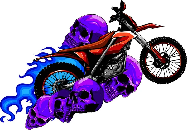 Illustration Motocross Sur Fond Blanc — Image vectorielle