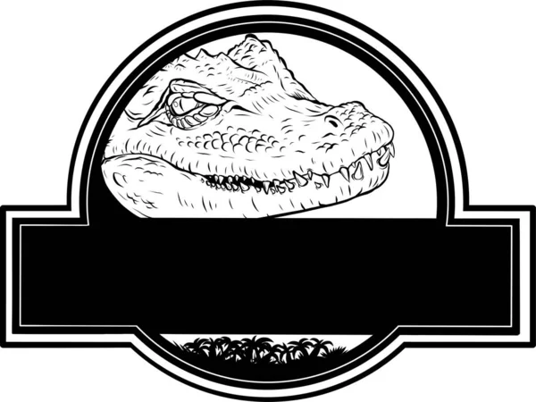 Ikon Med Dinosaurie Krokodil Huvud — Stock vektor
