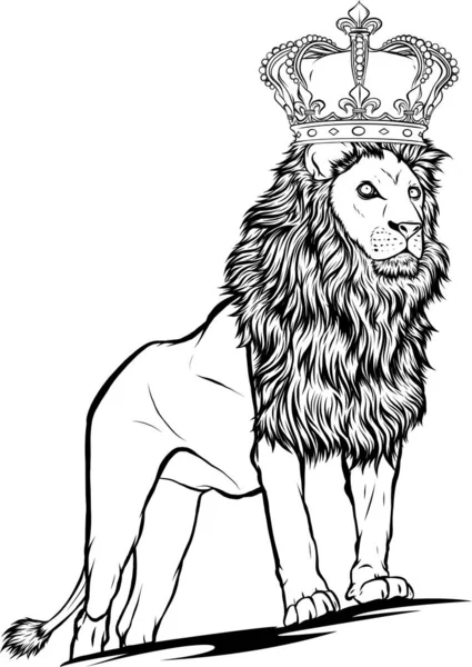 Ilustração Silhueta Rei Leão Sobre Fundo Branco — Vetor de Stock
