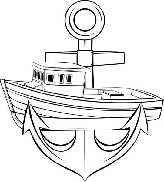 Vektor Illustration Monochromes Anker Symbol Auf Weißem Hintergrund Einfache Form — Stockvektor