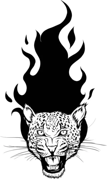 Портрет Джунглів Тварин Сніговий Леопард Обличчя — стоковий вектор
