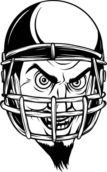 魔鬼足球队的设计 吉祥物为学校 大学或联盟配戴面罩和角 — 图库矢量图片