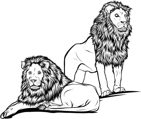 Lion Logo Monochrome Design Style — стоковий вектор