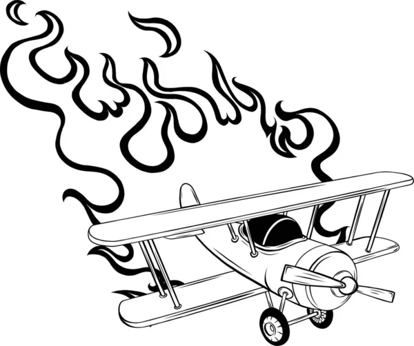 Vintage Samoloty Ręcznie Rysowane Ilustracje Wektor — Wektor stockowy