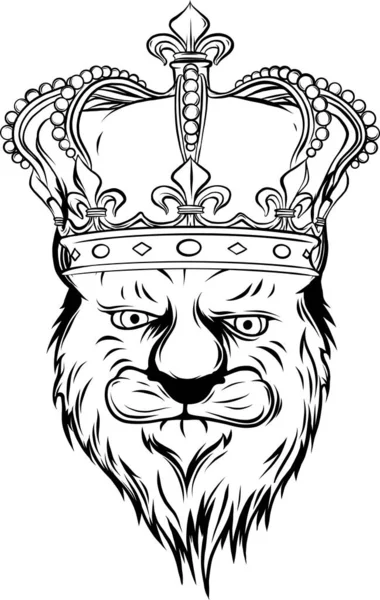 Απεικόνιση Της Σιλουέτας Του Βασιλιά Λιονταριού Λευκό Φόντο — Διανυσματικό Αρχείο