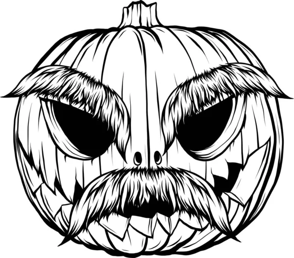 Διάνυσμα Μαύρη Σιλουέτα Κολοκύθας Jack Lantern Halloween Απομονωμένη Λευκό Φόντο — Διανυσματικό Αρχείο