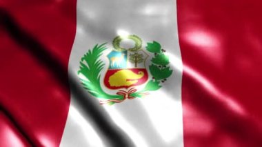 Peru bayrağı 3D canlandırma döngüsü