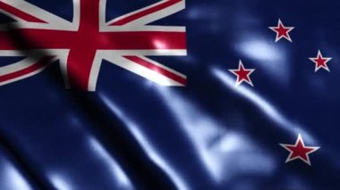 Avustralya bayrağının rüzgarda dalgalanan videosunu kapatın. Gerçekçi Animasyon Bayrağı arkaplanı 4K UHD 60FPS