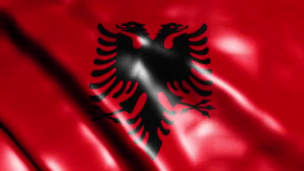 アルバニア国旗波浪シームレスなスローモーション — ストック動画