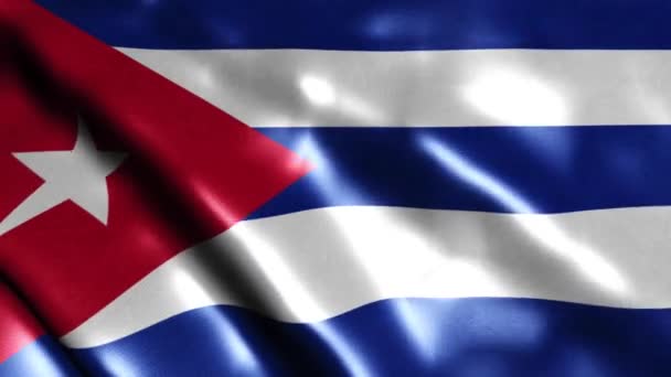 Flaga Kuby Bezszwowe Tło Pętli Pętli Bump Tekstury Tloth Machanie — Wideo stockowe