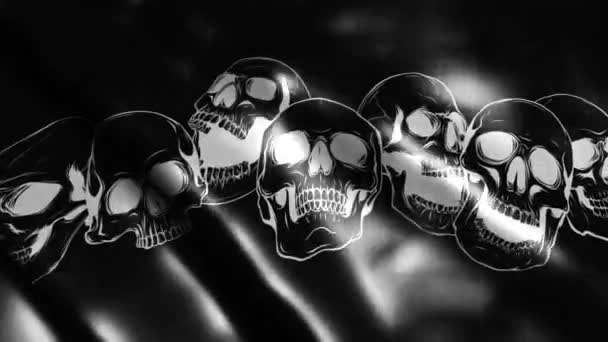 Flag Loop Group Skulls — Stock Video