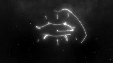 Beyaz neon kadın kafası videosu