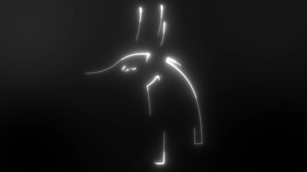 Anubis Beyaz Parlayan Neon Simgesi Videosu — Stok video