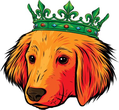Beyaz arkaplanda Kral Köpek kafası resmi