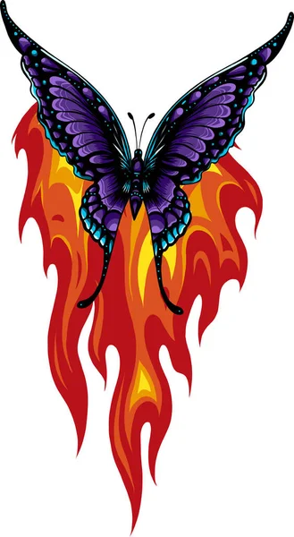 Illustration Papillon Feu — Image vectorielle
