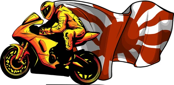 Ilustrace Motocyklu Bílém Pozadí — Stockový vektor