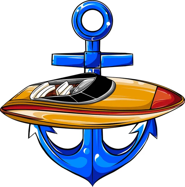 Navi Yacht Barche Icone Con Simboli Navigazione Piatto Vettore Isolato — Vettoriale Stock