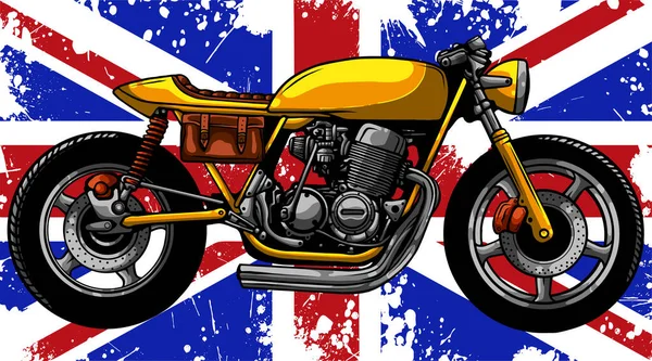Ilustración Bandera Británica Con Motocicleta — Archivo Imágenes Vectoriales