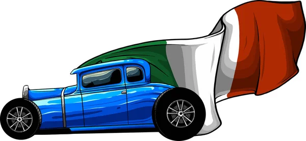Personalizado American Hot Rod Carro Isolado Vector Ilustração — Vetor de Stock