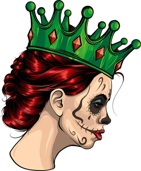 King and queen death portrait a skull Royalty Free Vector