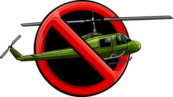 Illustratie Van Verbodsbord Voor Alle Helikopters — Stockvector