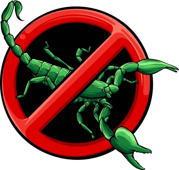 Ilustracja Zakazanych Skorpionów Białym Tle — Wektor stockowy