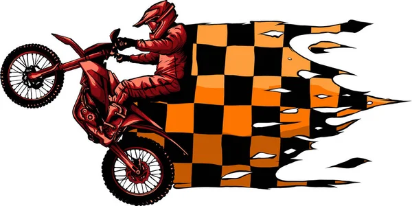 Ilustrasi Templat Latar Belakang Bendera Balap Motorcross - Stok Vektor
