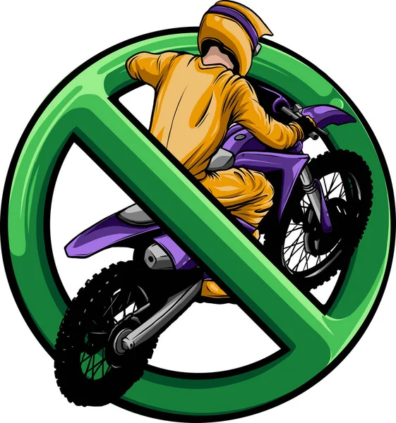 Vector Ilustración Motocicleta Prohibida — Vector de stock