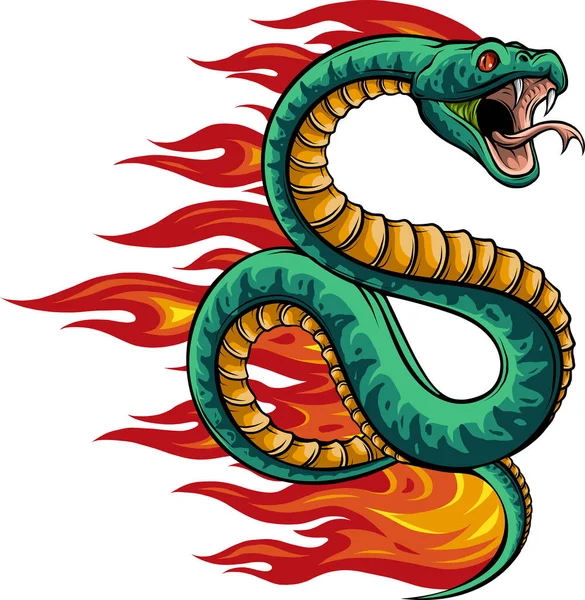 Απεικόνιση Του Φιδιού Viper Φλόγα — Διανυσματικό Αρχείο