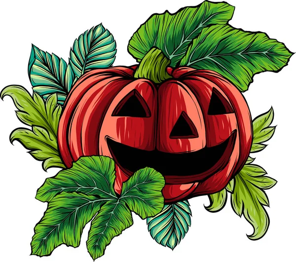 Illustration Citrouille Halloween Sur Fond Blanc — Image vectorielle