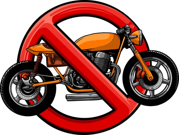 Ilustracja Wektor Zakazu Motocykla Znak — Wektor stockowy
