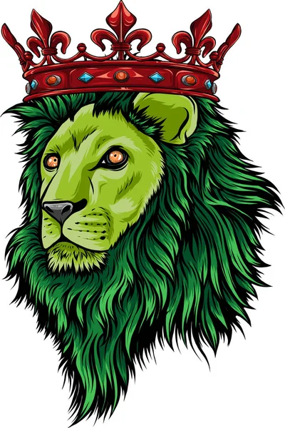 Ilustracja Głowy Color King Lion — Wektor stockowy