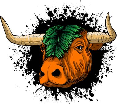 Beyazlar üzerinde izole edilmiş bir boğa başı