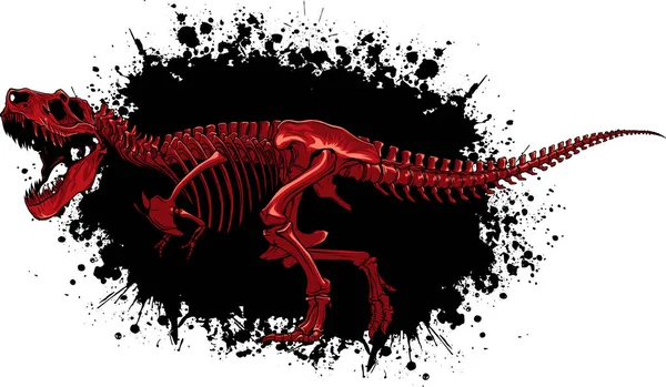 Tyrannosaurus Rex Rex Skeleton Barevný Vektor Ilustrace — Stockový vektor