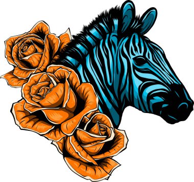 Güllü zebra kafası çizimi