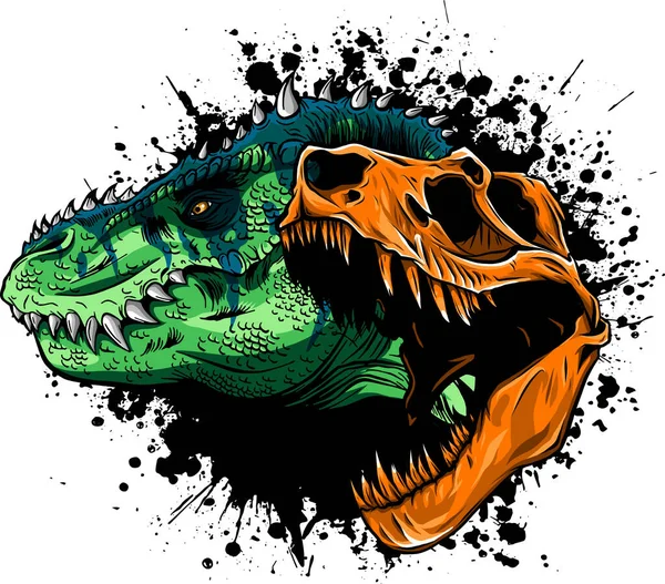頭蓋骨のティラノサウルス レックスのイラスト — ストックベクタ