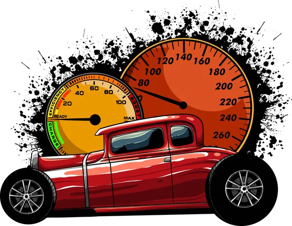 Illustrazione Americano Hot Rod Auto — Vettoriale Stock