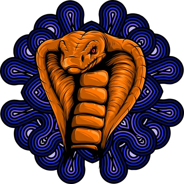 King Cobra Kopf Maskottchen Logo — Stockvektor