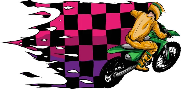 Illustration Motocross Race Flag — Stock Vector
