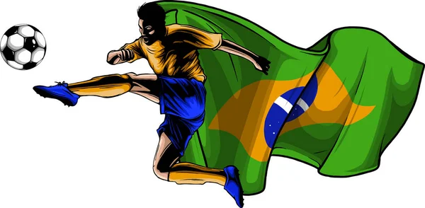 ブラジルのサッカー選手のイラスト — ストックベクタ