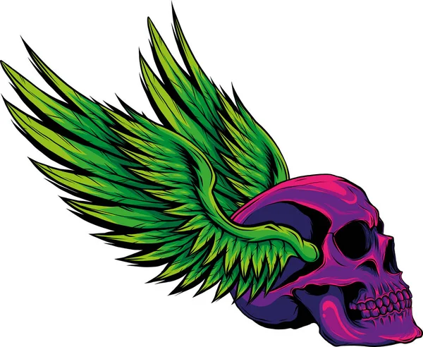 Draw Skull Wings Vector Illustration Style Royalty Free Stock Vectors