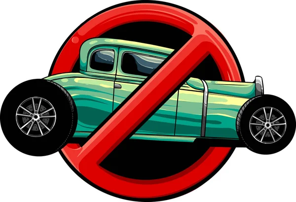 Ilustracja Zakazu Hot Rod Samochodu — Wektor stockowy